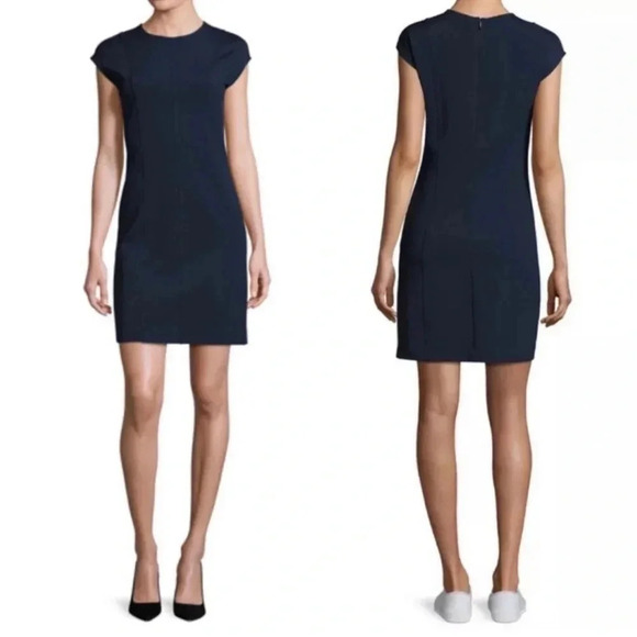 Theory Onine Oxford Knit Day Dress in Black size 12 - Picture 1 of 16